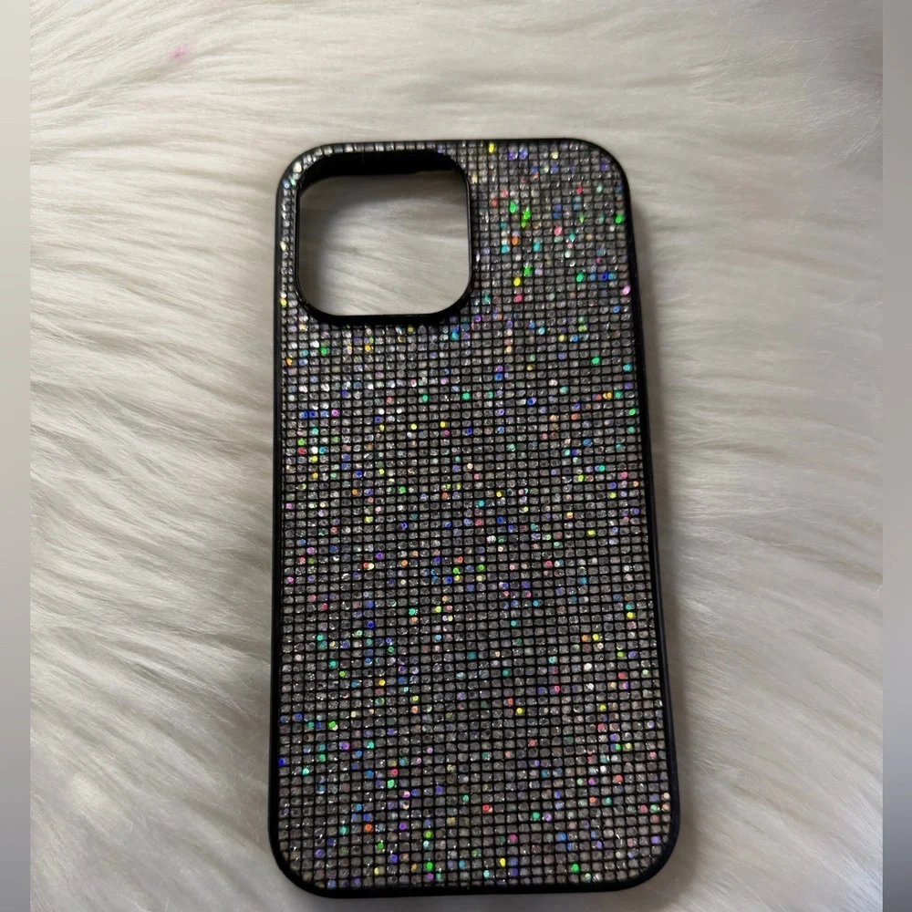 🩷5/$10 IPhone 15 max pro Glitter Black Phone Case
